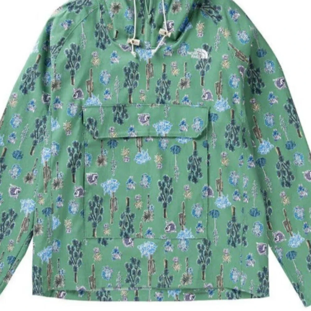 The North Face Class V NF0A5338IZG Hoodie Men Green Cactus Print Pullover APP262